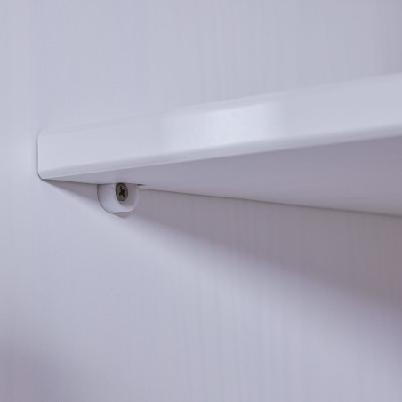 Armoire 2 Portes Bois Massif Vernis Blanc - NERON