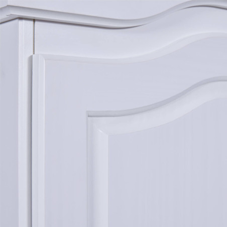 Armoire 2 Portes Bois Massif Vernis Blanc - NERON