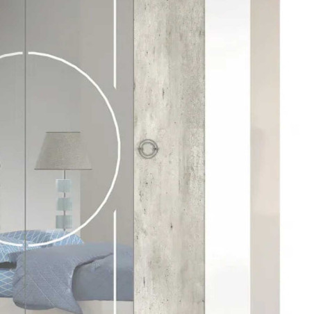 Armoire 4 Portes avec Miroir Central - GAVEN