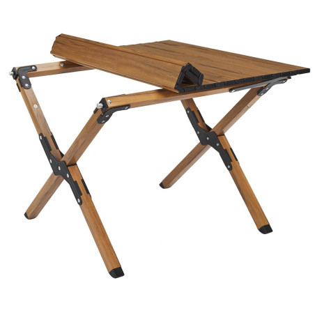 Table Basse Pliante Camping Métal Imitation Bois Sac de Transport - KAMIRA