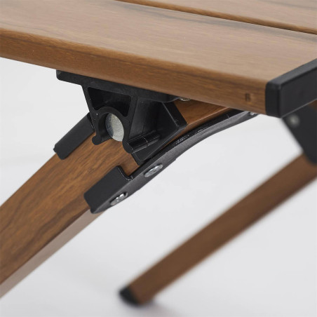 Table Basse Pliante Camping Métal Imitation Bois Sac de Transport - KAMIRA