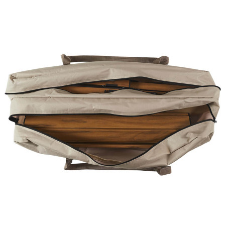 Table Basse Pliante Camping Métal Imitation Bois Sac de Transport - KAMIRA