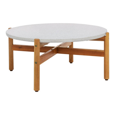 Table basse ronde Ø84,5 cm en acacia et terrazzo - LORIRA