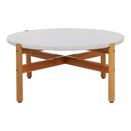 Table basse ronde Ø84,5 cm en acacia et terrazzo - LORIRA