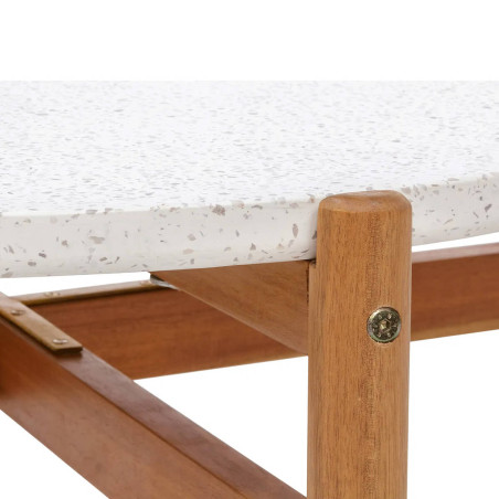 Table basse ronde Ø84,5 cm en acacia et terrazzo - LORIRA