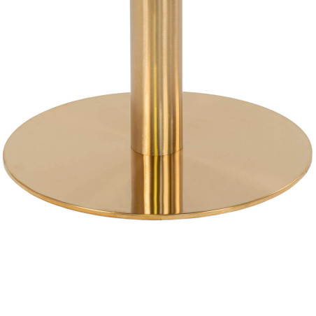 Table haute Ø70cm aspect marbré et pied métal doré - TYRIO