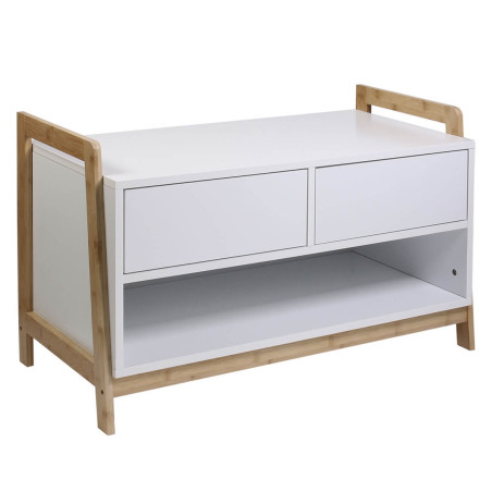 Meuble de rangement naturel et blanc - TARNGY