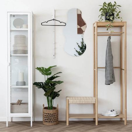 Meuble d’entrée penderie avec étagères à chaussures et assise - WIKIRA