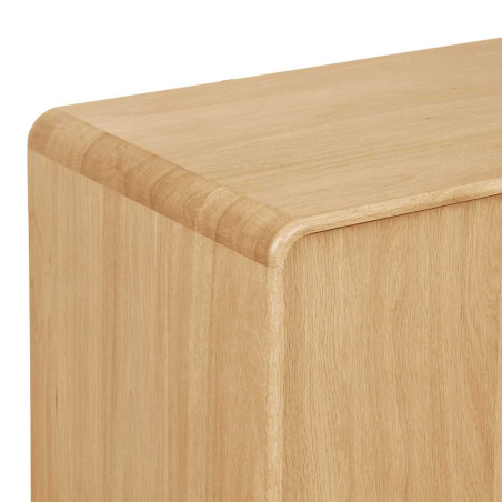 Meuble de rangement 2 portes en chêne massif et placage chêne - GARANCOR