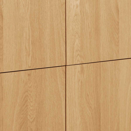 Meuble de rangement 2 portes en chêne massif et placage chêne - GARANCOR