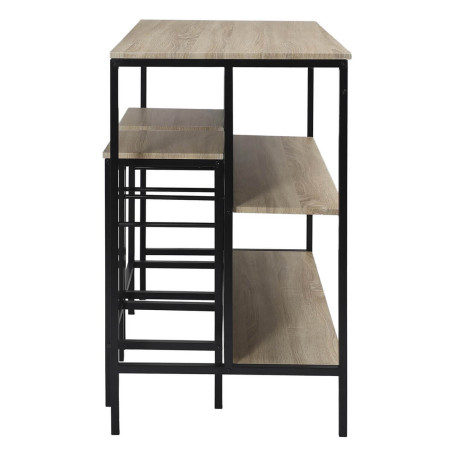 Table îlot avec tabourets en MDF et pieds métal noir - MAXIMA