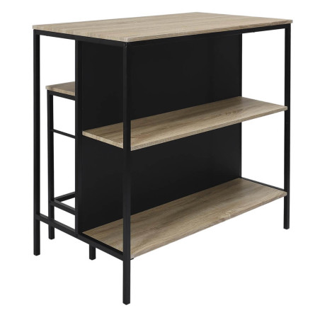 Table îlot avec tabourets en MDF et pieds métal noir - MAXIMA