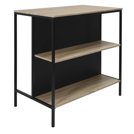 Table îlot avec tabourets en MDF et pieds métal noir - MAXIMA