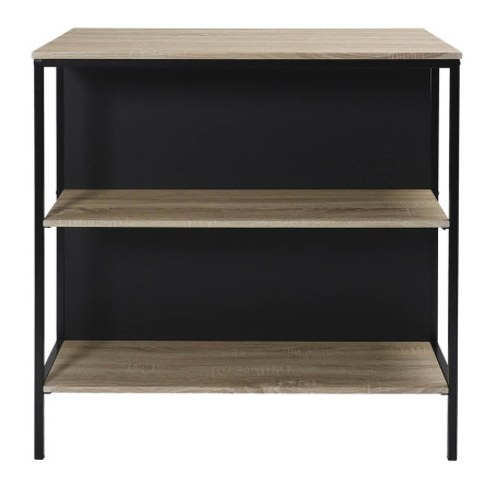 Table îlot avec tabourets en MDF et pieds métal noir - MAXIMA