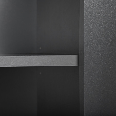 Etagère 3 niches 3 tiroirs gris et effet bois - OCTIO