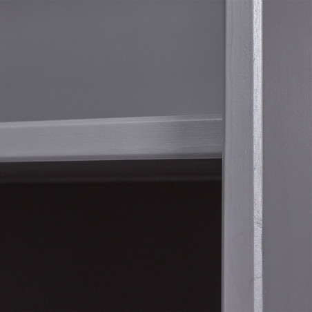 Bibliothèque 6 Niches Bois Massif Laqué Gris - MELIO