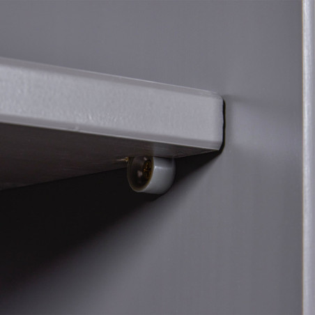 Bibliothèque 6 Niches Bois Massif Laqué Gris - MELIO