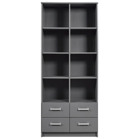 Etagère 8 Niches 4 Tiroirs Coloris Gris Graphite - ZEINO