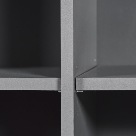 Etagère 8 Niches 4 Tiroirs Coloris Gris Graphite - ZEINO