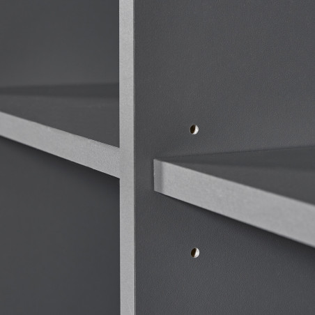Etagère 8 Niches 4 Tiroirs Coloris Gris Graphite - ZEINO
