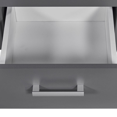 Etagère 8 Niches 4 Tiroirs Coloris Gris Graphite - ZEINO