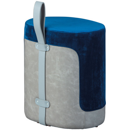Pouf avec lanière bleu et gris - OBUS