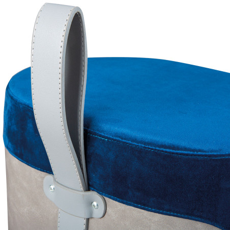 Pouf avec lanière bleu et gris - OBUS