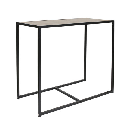 Ensemble table et 2 chaises métal aspect bois - OTAVIA