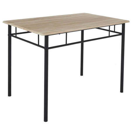 Ensemble repas 4 personnes table et chaises MDF pieds métal noir - FAUSTA
