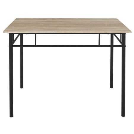 Ensemble repas 4 personnes table et chaises MDF pieds métal noir - FAUSTA