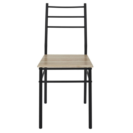 Ensemble repas 4 personnes table et chaises MDF pieds métal noir - FAUSTA
