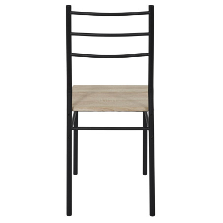 Ensemble repas 4 personnes table et chaises MDF pieds métal noir - FAUSTA