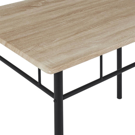 Ensemble repas 4 personnes table et chaises MDF pieds métal noir - FAUSTA