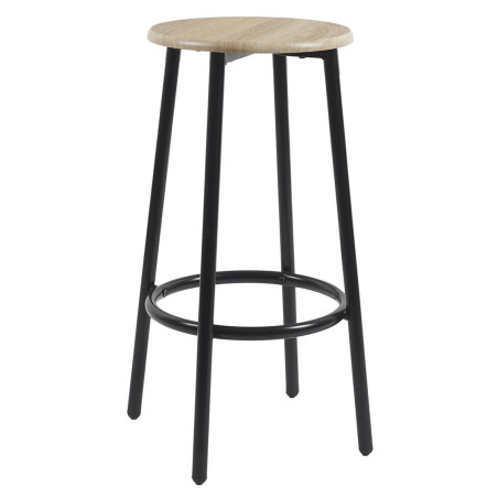 Ensemble table haute et 2 tabourets en MDF et pieds métal noir - CORTEA