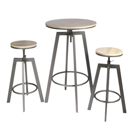 Ensemble table mange-debout et 2 tabourets réglables - STARO