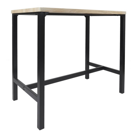 Table Haute et 4 Tabourets en MDF et Métal Noir - CORTEA