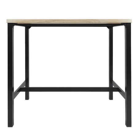 Table Haute et 4 Tabourets en MDF et Métal Noir - CORTEA