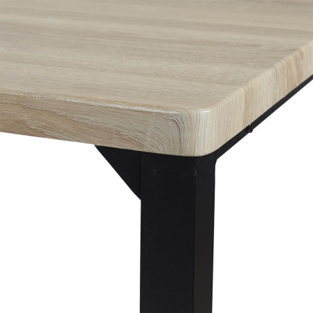 Table Haute et 4 Tabourets en MDF et Métal Noir - CORTEA