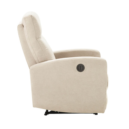 Fauteuil relax électrique tissu ivoire - LERIA