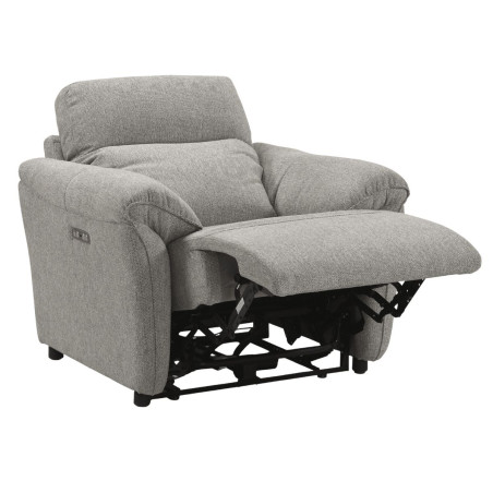 Fauteuil relax électrique tissu gris chiné - MAZIRA