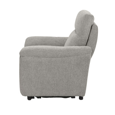 Fauteuil relax électrique tissu gris chiné - MAZIRA