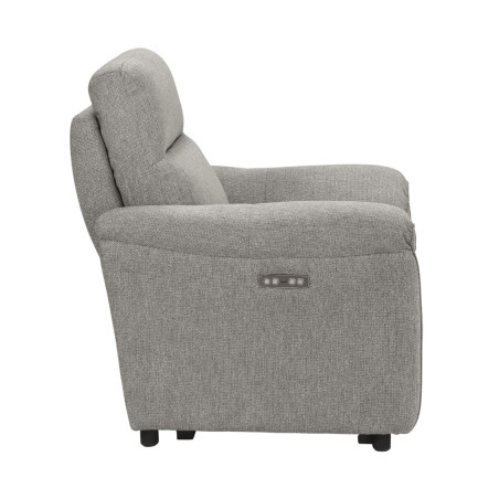 Fauteuil relax électrique tissu gris chiné - MAZIRA