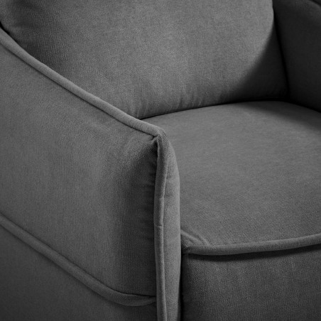 Fauteuil relax design tissu gris foncé piètement métal luge - HASSANOR