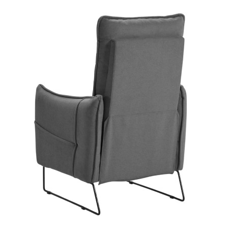 Fauteuil relax design tissu gris foncé piètement métal luge - HASSANOR