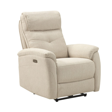 Fauteuil électrique tissu polyester beige - SARAGA