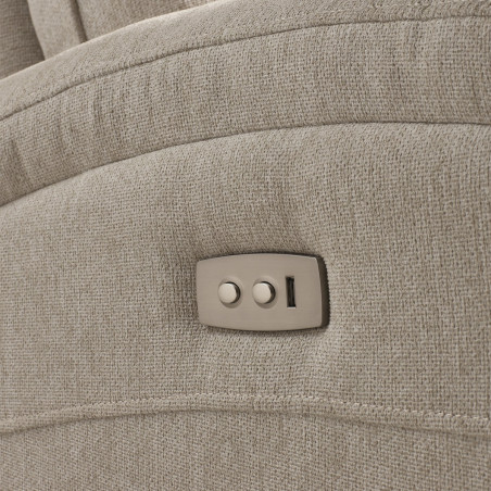 Fauteuil électrique tissu polyester beige - SARAGA