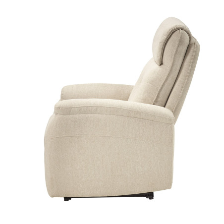 Fauteuil électrique tissu polyester beige - SARAGA