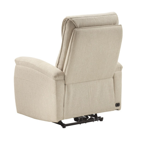 Fauteuil électrique tissu polyester beige - SARAGA