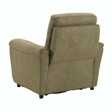 Fauteuil relax électrique tissu vert chiné - MAZIRA