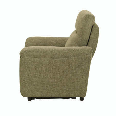 Fauteuil relax électrique tissu vert chiné - MAZIRA